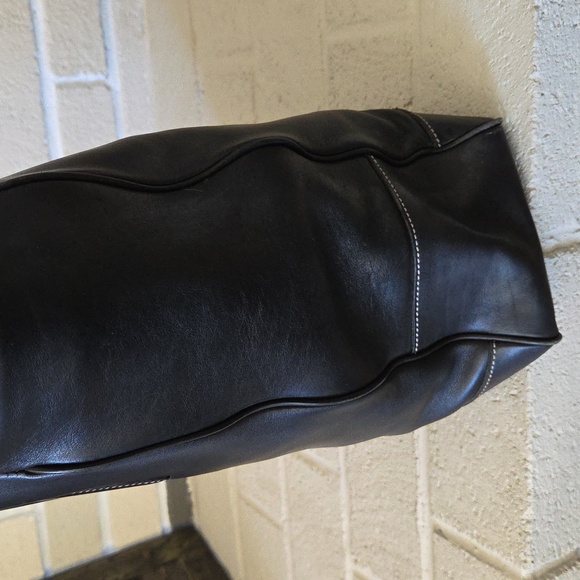 Coach Bleeker Black Leather Contrast Stitch Tote Bag - Picture 5 of 17